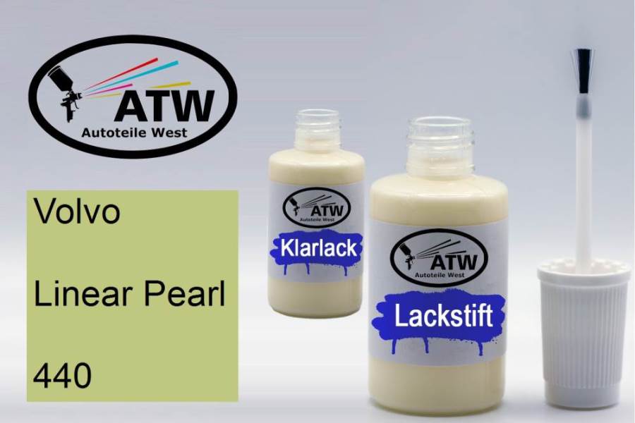 Volvo, Linear Pearl, 440: 20ml Lackstift + 20ml Klarlack - Set, von ATW Autoteile West.